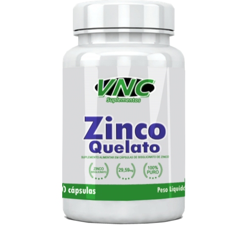 ZINCO QUELATO 29,59MG - 60 cápsulas - VNC SUPLEMENTOS