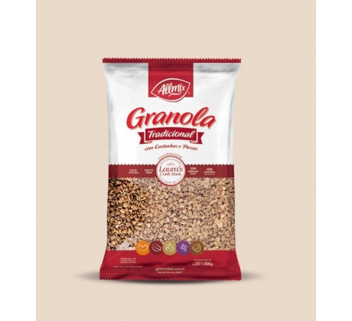 GRANOLA TRADICIONAL COM CASTANHAS E PASSAS  1KG  -  ALLMIX